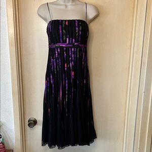 JS Collections Black and Purple Ribbon Dress size 10